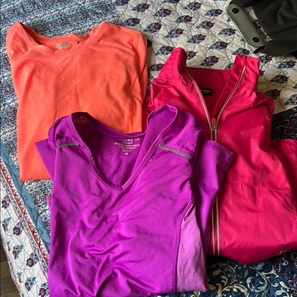 Orange and Purple  Ruched Top